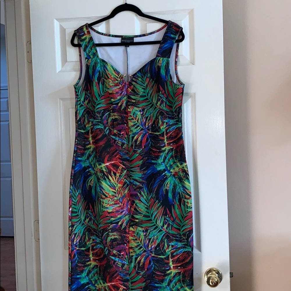 Tropical print dress